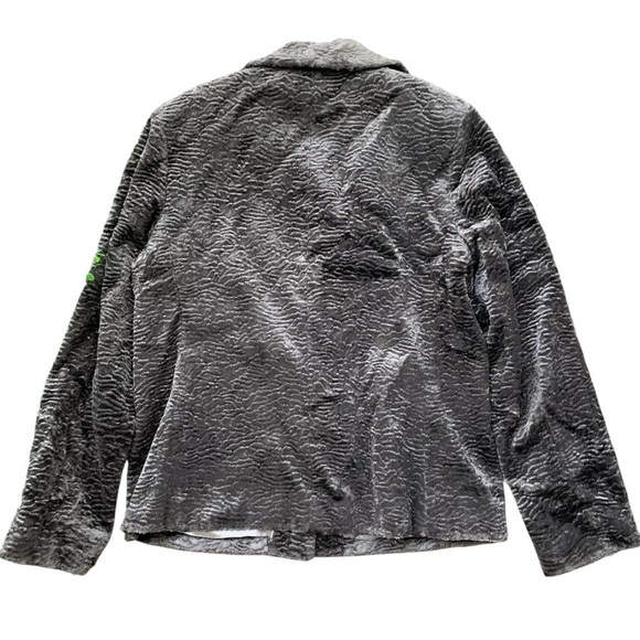 Juliana Collezione Velvet Textured Buttoned Coat Jacket Gray-Brown Size M - Picture 2 of 8